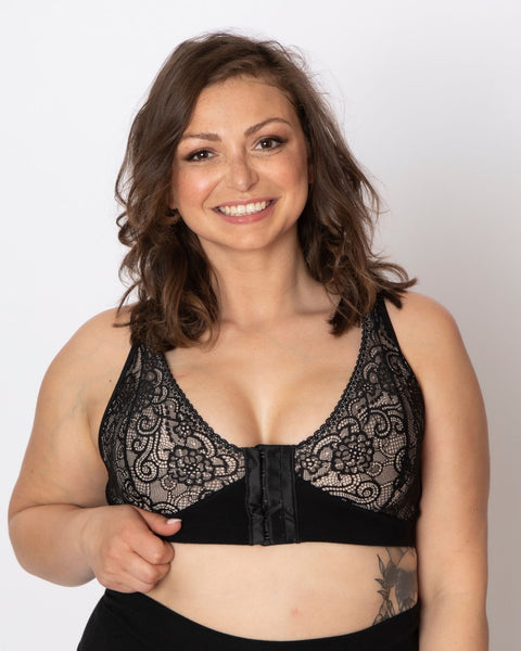 Black Lace Pocket Bra ideal for oval/semi rounds forms