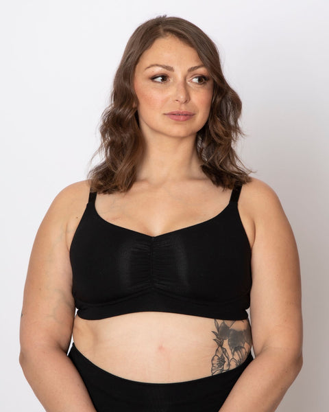 AnaOno Pocketed Front Closure Post Surgery Bra, Black, Size S, from Soma