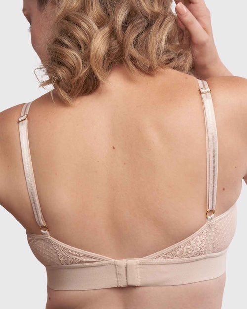 Front Close Mastectomy Bra with Modern Lace (Sister) 1105263-S -  1113970-F:Pantone Tap Shoe:50DDD
