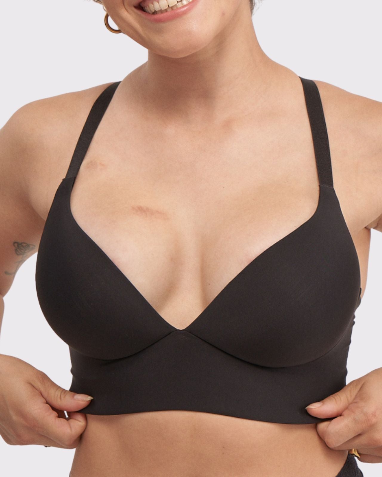 Trishnaa Daily Bra Non Padded Wire Free High Coverage Moulded Cup (Dark  Grey Melange-34C)