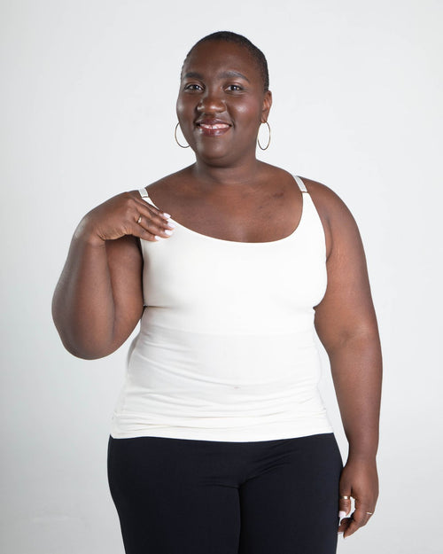 Ivory / Implants & Cecile Modal Cami with built in bra front view