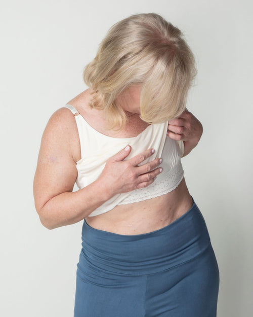 Ivory / Implants & Cecile Modal Cami with built in bra front view