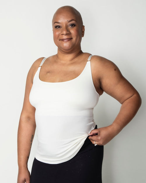 Ivory / Implants & Cecile Modal Cami with built in bra front view