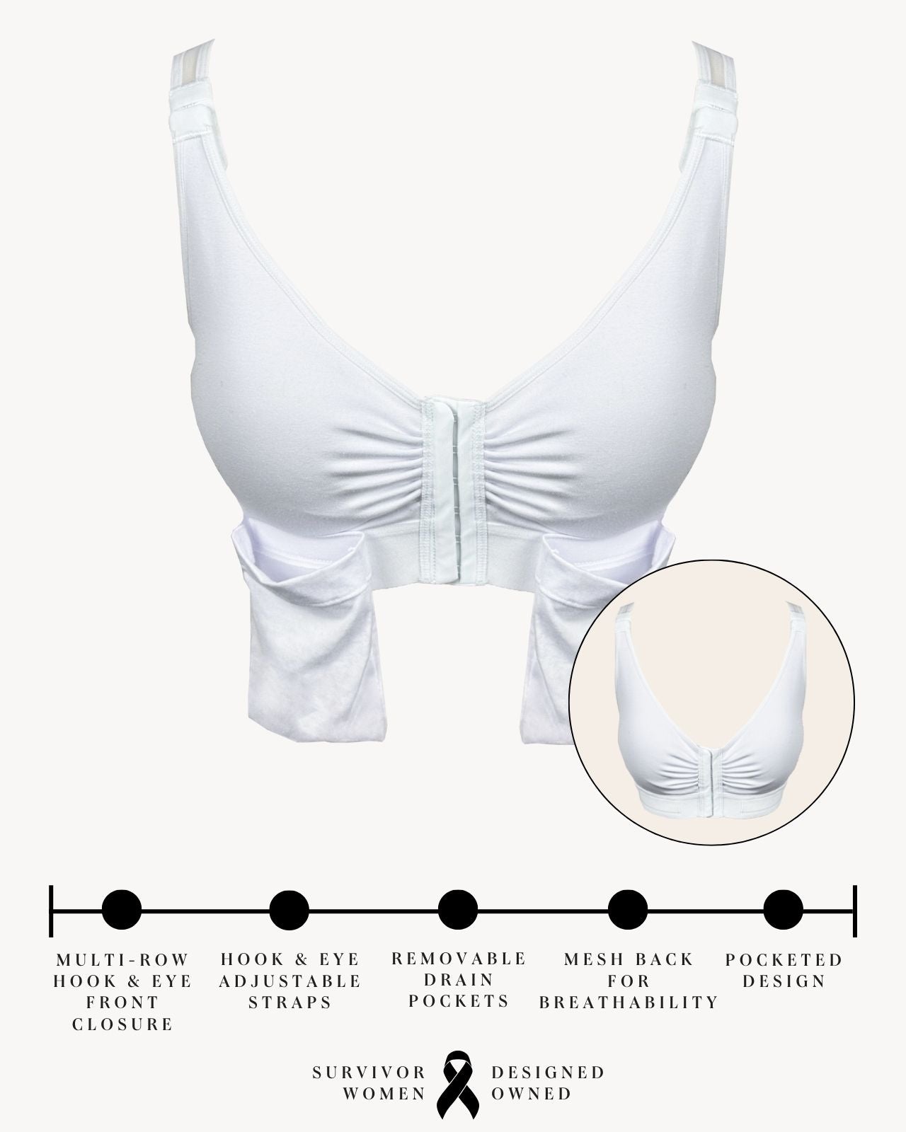 Front Closure Post Surgical Bra