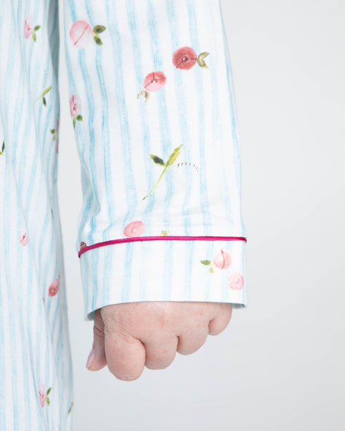 Booberry & front view of the floral pink pajama set nightgown
