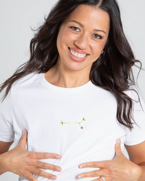 White & De Vine t-shirt to match the new booberry pj set for flat chests