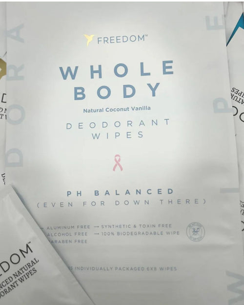 Coconut Vanilla & whole body deodorant wipes to stay fresh and clean