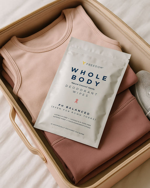 Coconut Vanilla & whole body deodorant wipes to stay fresh