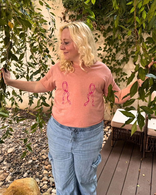 Pink & pink with a purpose crewneck to support breast cancer action month, with 20% getting donated back to fund metastatic breast cancer research