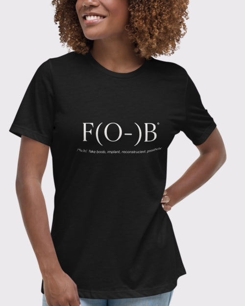 Black & F(o-)B® printed crew neck tee with definition.